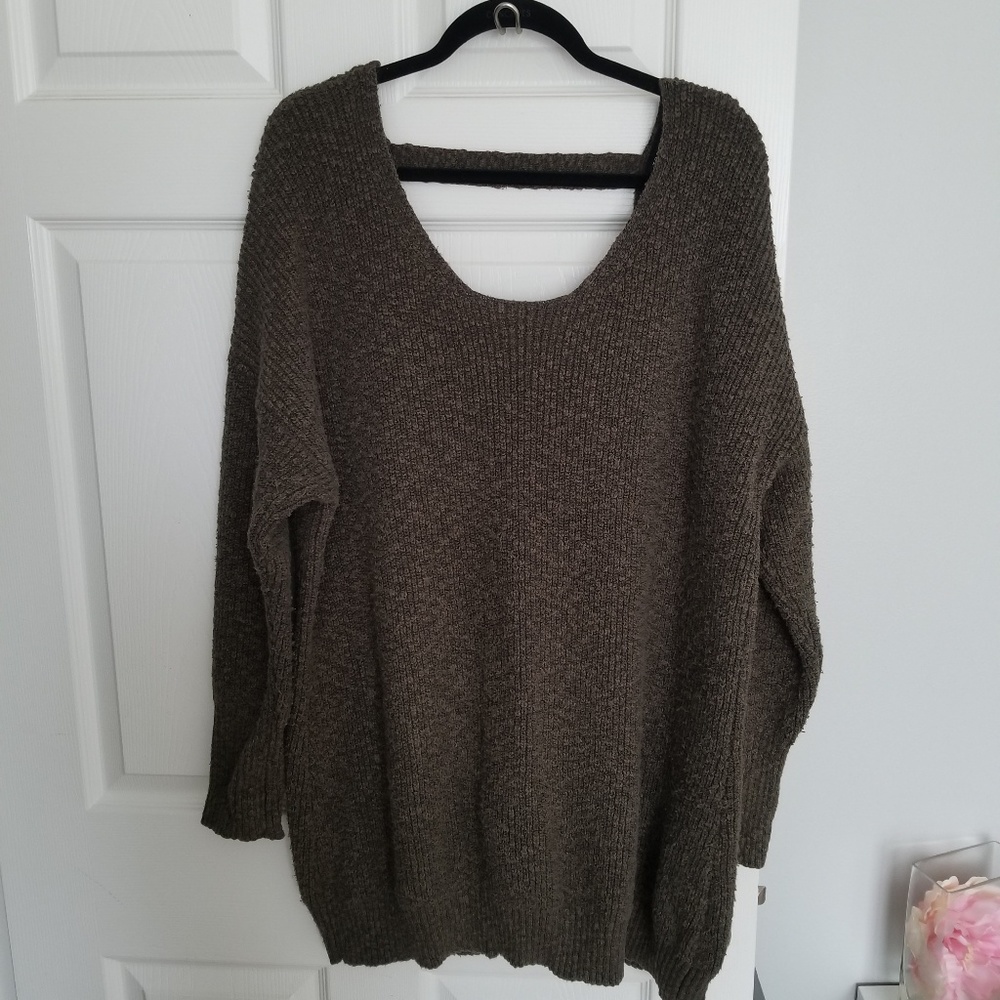 Torrid Knit Sweater with Lace Up Back